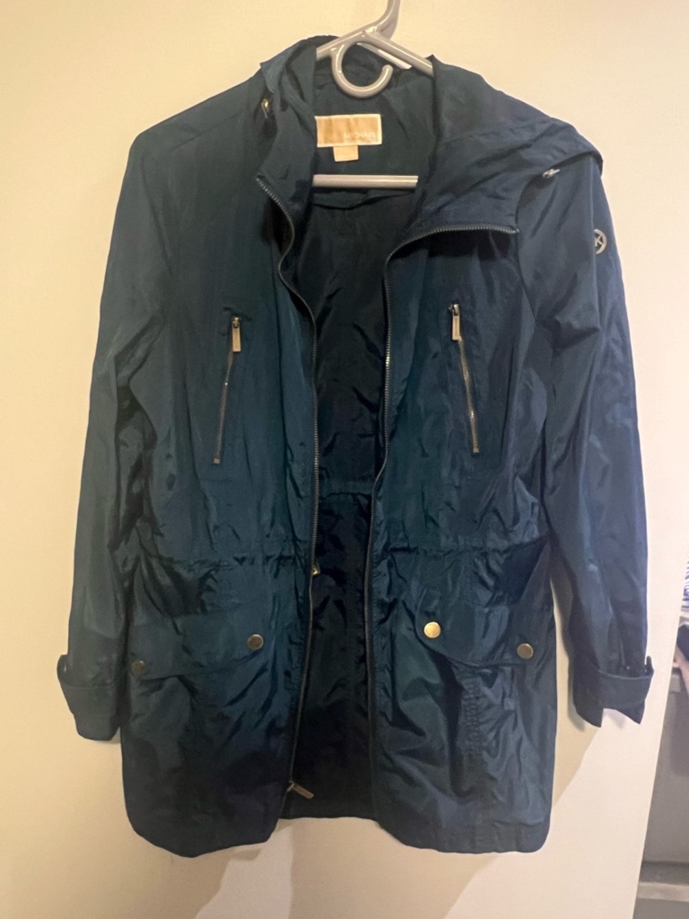 Michael Kors Teal Blue Hooded Jacket